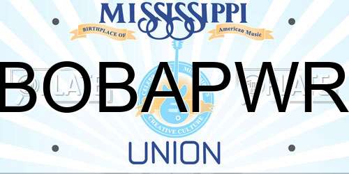 BOBAPWR Mississippi License Plate