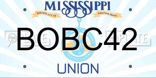 BOBC42 Mississippi License Plate