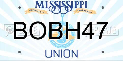 BOBH47 Mississippi License Plate
