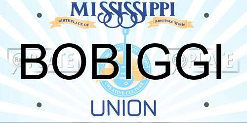 BOBIGGI Mississippi License Plate