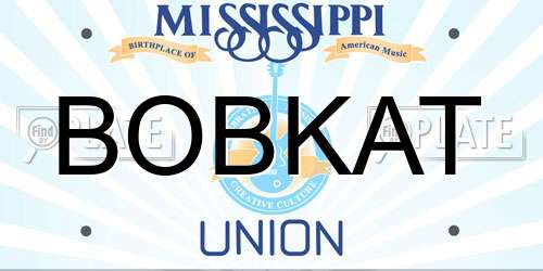 BOBKAT Mississippi License Plate