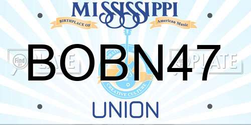 BOBN47 Mississippi License Plate