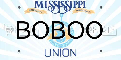 BOBOO Mississippi License Plate
