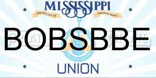 BOBSBBE Mississippi License Plate