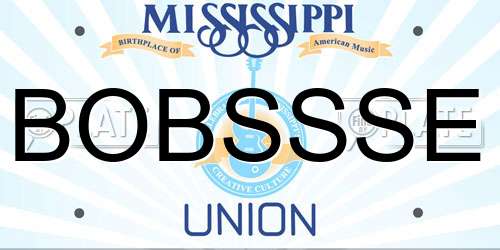 BOBSSSE Mississippi License Plate