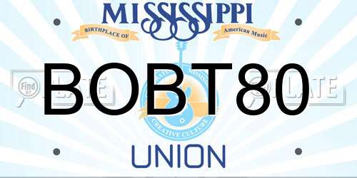 BOBT80 Mississippi License Plate