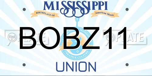 BOBZ11 Mississippi License Plate