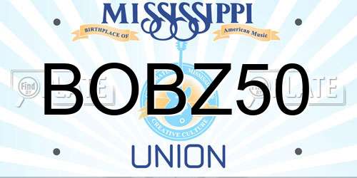 BOBZ50 Mississippi License Plate