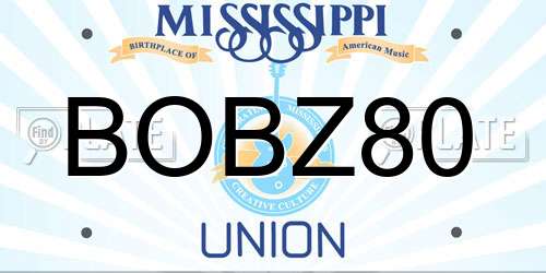BOBZ80 Mississippi License Plate