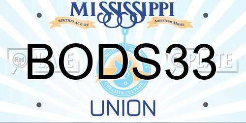 BODS33 Mississippi License Plate