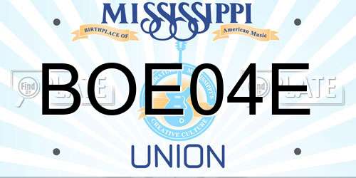 BOE04E Mississippi License Plate