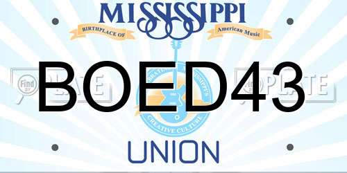 BOED43 Mississippi License Plate