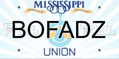 BOFADZ Mississippi License Plate