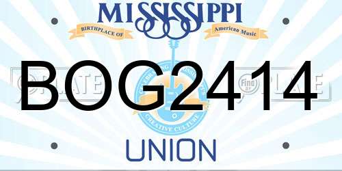 BOG2414 Mississippi License Plate