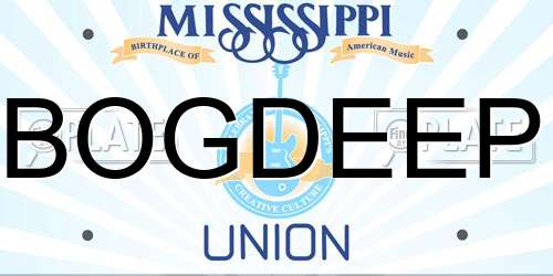 BOGDEEP Mississippi License Plate