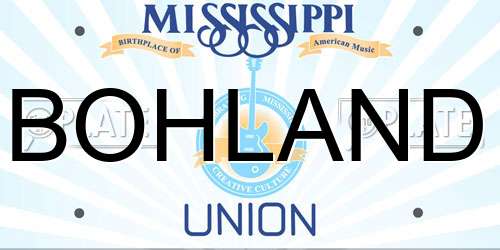 BOHLAND Mississippi License Plate