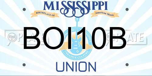 BOI10B Mississippi License Plate