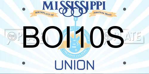 BOI10S Mississippi License Plate