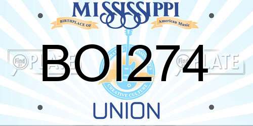 BOI274 Mississippi License Plate