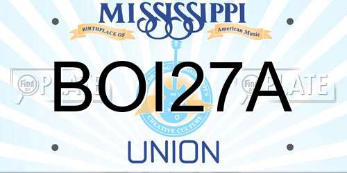 BOI27A Mississippi License Plate