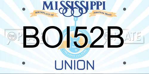 BOI52B Mississippi License Plate