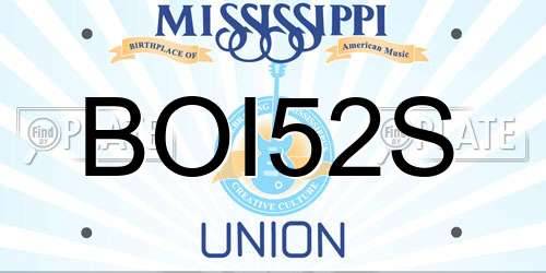 BOI52S Mississippi License Plate