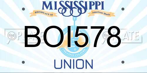 BOI578 Mississippi License Plate
