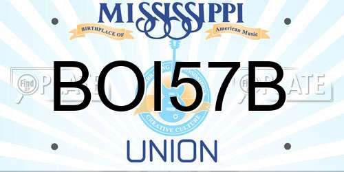 BOI57B Mississippi License Plate
