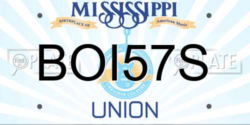 BOI57S Mississippi License Plate