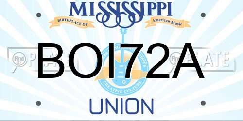 BOI72A Mississippi License Plate
