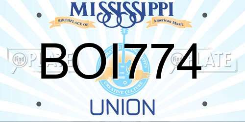 BOI774 Mississippi License Plate