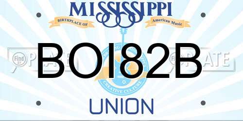 BOI82B Mississippi License Plate