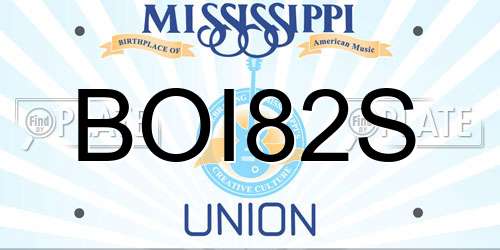 BOI82S Mississippi License Plate