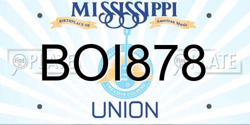 BOI878 Mississippi License Plate