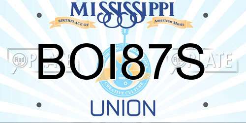 BOI87S Mississippi License Plate