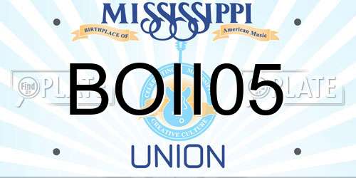 BOII05 Mississippi License Plate