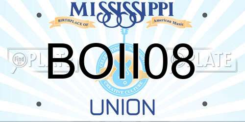 BOII08 Mississippi License Plate