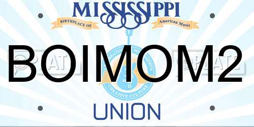 BOIMOM2 Mississippi License Plate