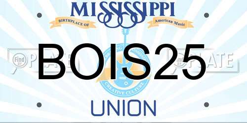 BOIS25 Mississippi License Plate