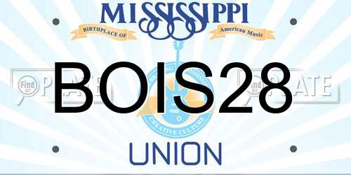 BOIS28 Mississippi License Plate