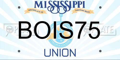 BOIS75 Mississippi License Plate