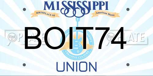 BOIT74 Mississippi License Plate