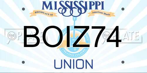 BOIZ74 Mississippi License Plate