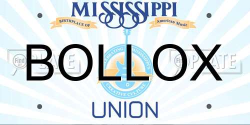 BOLLOX Mississippi License Plate