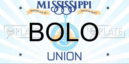 BOLO Mississippi License Plate