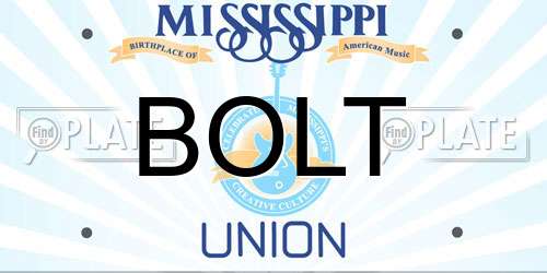 BOLT Mississippi License Plate