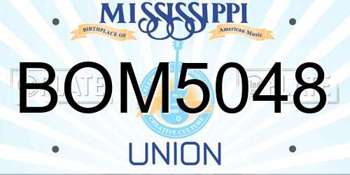 BOM5048 Mississippi License Plate