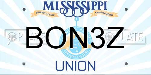 BON3Z Mississippi License Plate