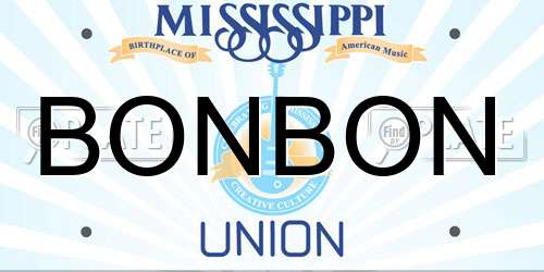 BONBON Mississippi License Plate