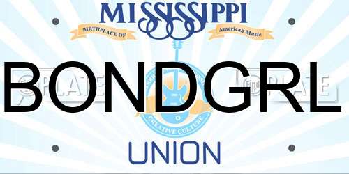BONDGRL Mississippi License Plate
